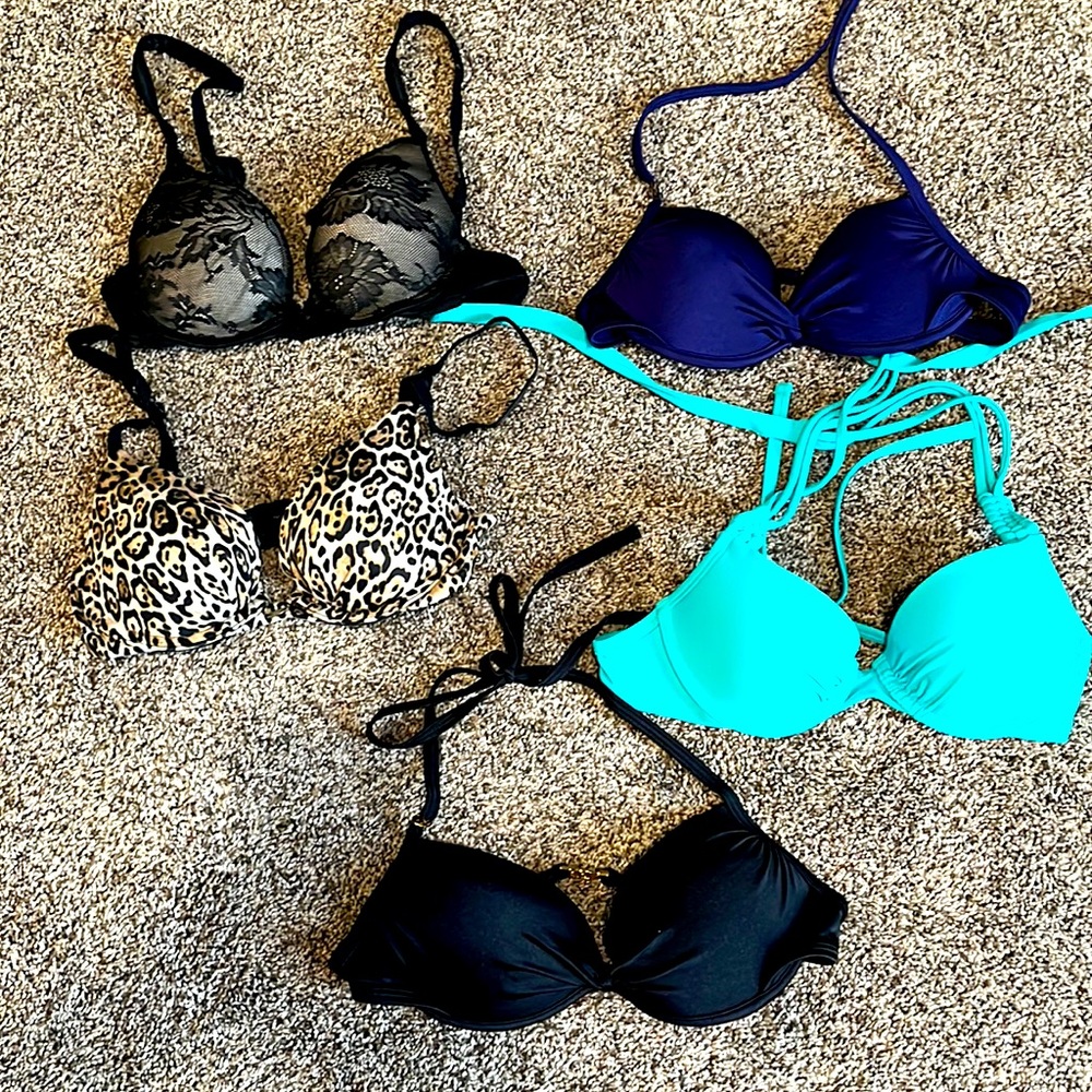 Victoria secret /aerie 5pc. Bra/ swim lot size 32/34 A-B